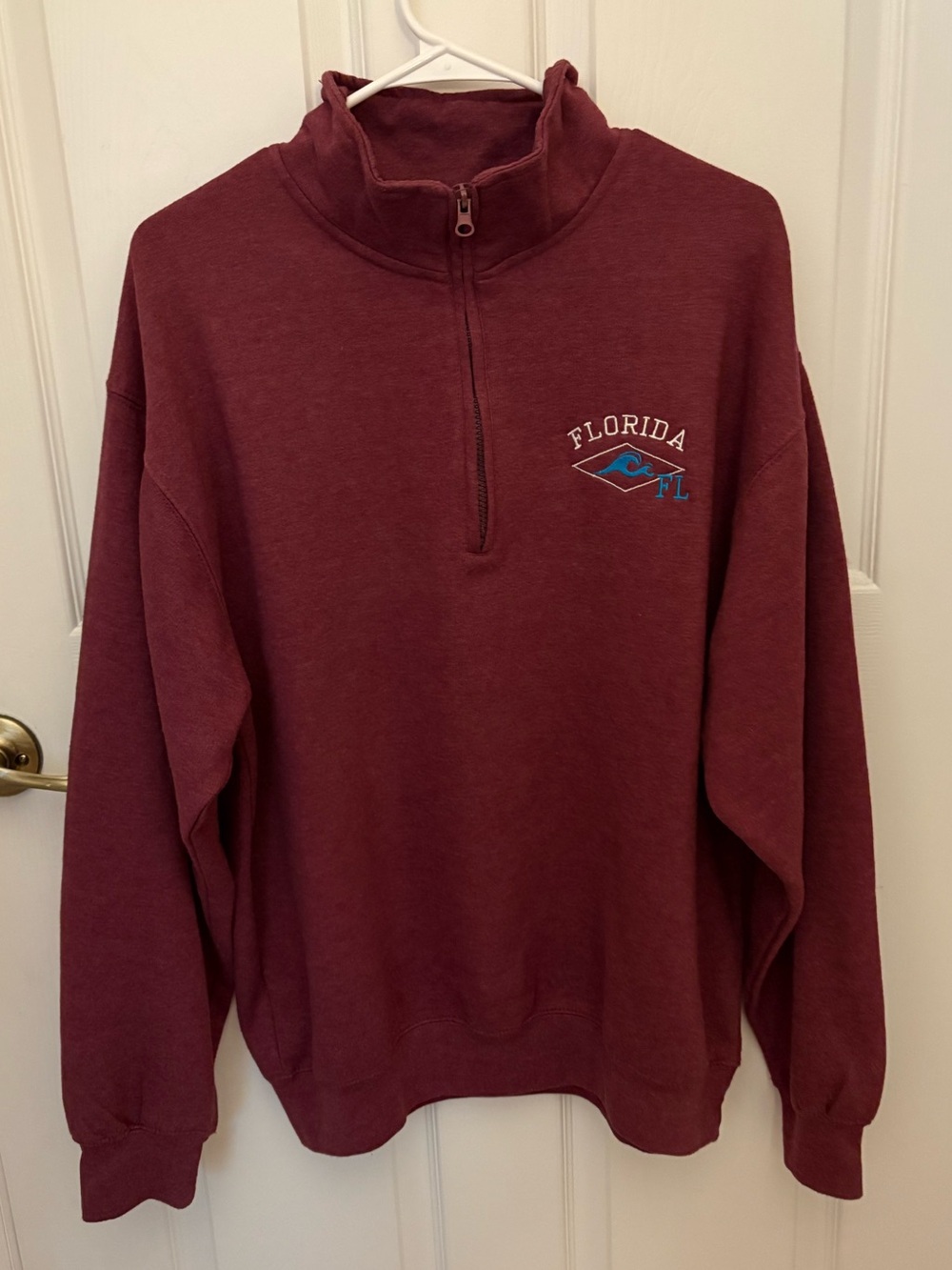 Half-Zip Pullover Sweatshirt - Burgundy
